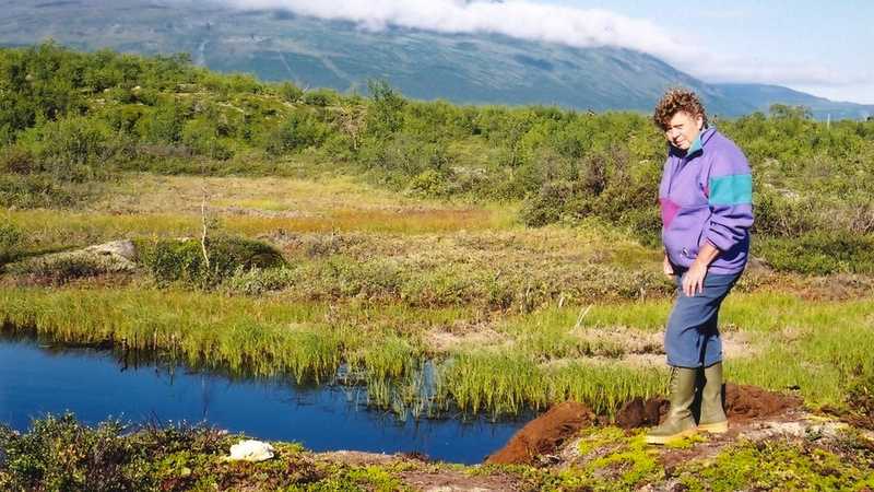 Palsa (rašeliniště s ledovým jádrem) v Národním parku Abisko ve Švédsku (2006, foto M. Kociánová). Palsa (rašeliniště s ledovým jádrem) v Národním parku Abisko ve Švédsku (2006, foto M. Kociánová).